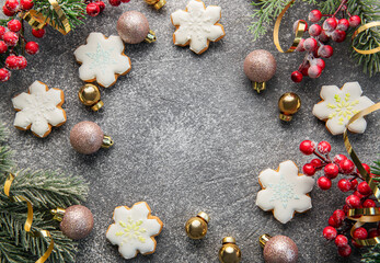 Wall Mural - Christmas homemade gingerbread cookies