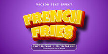 Text Effects 3d French Fries, Editable Text Style