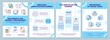 Documents for payroll procedures blue brochure template. Leaflet design with linear icons. Editable 4 vector layouts for presentation, annual reports. Arial-Black, Myriad Pro-Regular fonts used