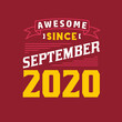 © Stockia - Awesome Since September 2020. Born in September 2020 Retro Vintage Birthday