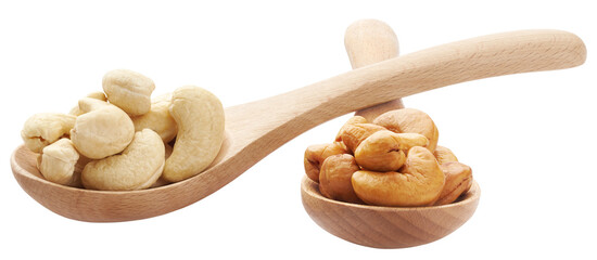 Wall Mural - Cashew Nuts on wooden spoon