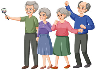 Canvas Print - Happy senior people group