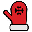 mitten christmas celebration winter decoration icon