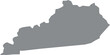 Kentucky Map Vector, United States of America, Isolated on Transparent Background  - Editable maps