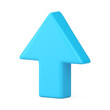 Blue upward arrow diagonally placed growth point direction business analyzing 3d icon