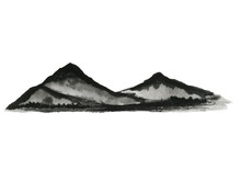 Asian Painting Abstract Ink Landscape Mountain Fog .Traditional Chinese. Asia Art Style.png.	
