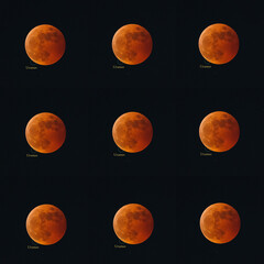 Wall Mural - Uranus' occultation during a total lunar eclipse