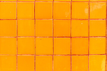 Sticker - Orange color tile block textured background with copy space for decoration or use as layer