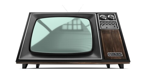 Wall Mural - Retro television set isolated on white background - 3D illustration