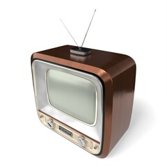 Sticker - Retro television set isolated on white background - 3D illustration