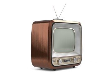 Sticker - Retro television set isolated on white background - 3D illustration