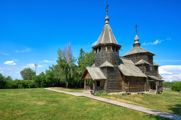 Wall Mural - Russian rural wooden church in a village