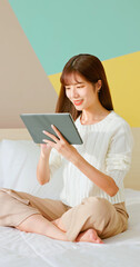 Wall Mural - woman use tablet