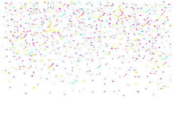 Colorful confetti isolated on transparent background.