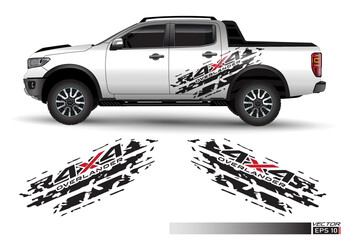 4x4 Side car body vector stripes decal. Vehicle vector Decal Stripes for the both parts