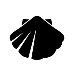Wall Mural - Seashell flat icon. Black element isolated on white background. Best for web, print, logo creating and branding design.