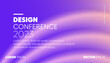 Abstract glowing business conference design template with gradient color lines. Minimal flyer layout. Vector, 2022-2023