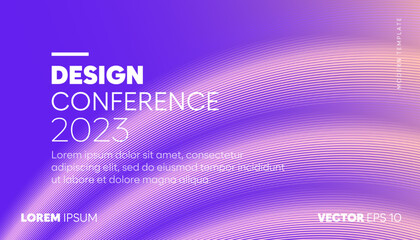 Wall Mural - abstract glowing business conference design template with gradient color lines. minimal flyer layout