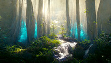 Mysterious Blue Glow In A Peaceful Forest 7