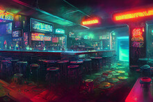 Neon-Cyberpunk Dive Bar 