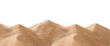 Close up pile sand dune isolated on white background