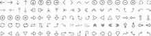 Line Arrow Vector Icon Set In Thin Line Style.