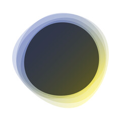 Poster - Round circles frame overlay colorful pastel gradient blue violet yellow with black empty space for text for banner, background, template