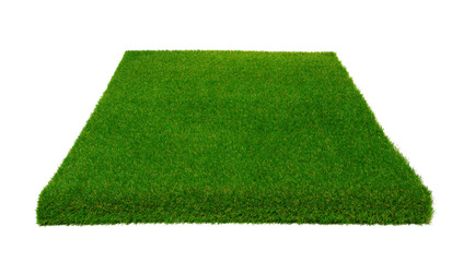 Wall Mural - Green field square on white background