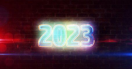 2023 year abstract 3d illustration