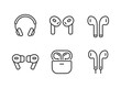 Airpods earphones headphones headset icon set