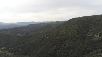 Sticker - Paysage de montagne, vue aérienne dans les Cévennes, Occitanie