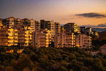 Wall Mural - evening sea town