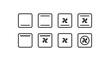 Oven mode settings icon set. Oven cooking options illustration symbol. Sign setup oven vector