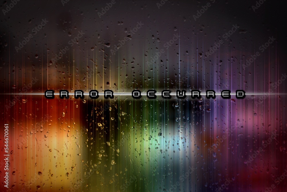 Monitor Error Display Example Abstraction, on the monitor screen system notification that an error ...