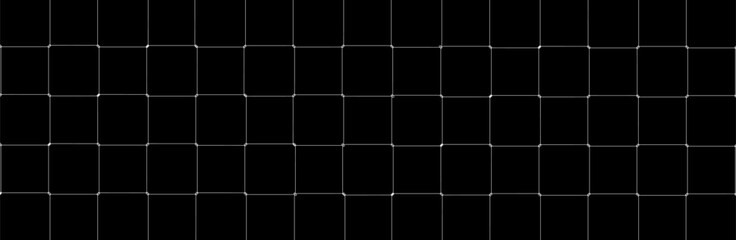 Wall Mural - Net texture pattern on black background. Net texture pattern for backdrop and wallpaper. Realistic net pattern with white squares. Geometric background, vector illustration