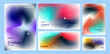 Trendy gradient mash poster and banner design template set