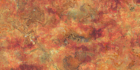 Wall Mural - Grunge lighter brown red dirty shapes in impression surreal marble old messy texture with empty space. Rusted liquid texture material background gray and yellow shades painted brown tones banner	
