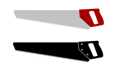 Sticker - Wood Saw Carpenter Tool Vector Illustration Set