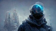 The Futuristic Soldier Vigilante Snow And Ice Vigilance Background.