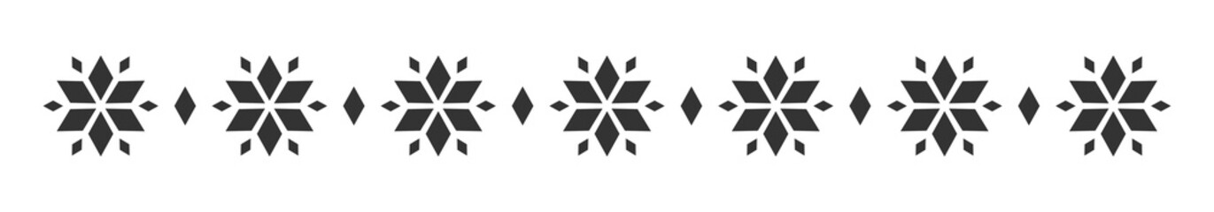 Wall Mural - christmas snowflakes icons border.