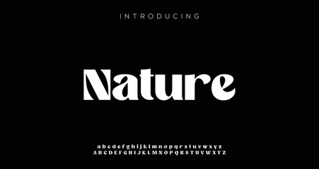 NATURE Minimal luxury typo Font and Modern tech Typography urban style alphabet fonts.