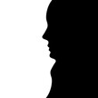 The face profile. Woman silhouette. Optical Illusion. Vector illustration.