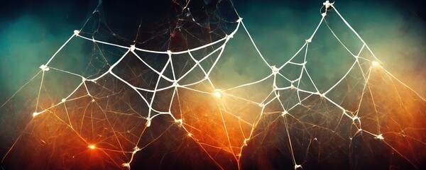 Network Web Space. Global Network Background. AI generated art illustration.