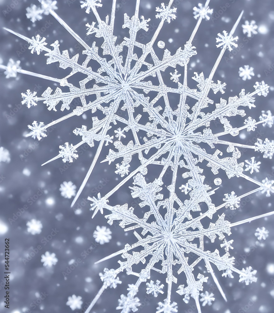 In this photo, a massive snowflake is occupying the entirety of the ...