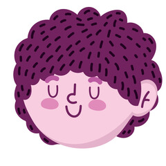 Sticker - cute boy head