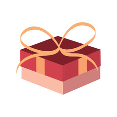 Sticker - gift box icon flat