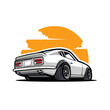 Premium Classic Japanese Sport Car Vector Illustration. Best for JDM Enthusiast Tshirt and Sticker Design Concept