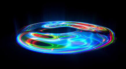 Wall Mural - glow swirl light effect. circular lens flare. abstract rotational lines. power energy element. lumin