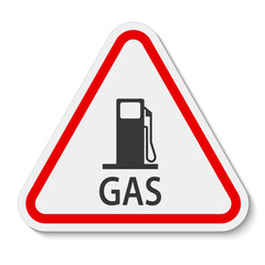 Wall Mural - Gas Traffic Sign On White Background