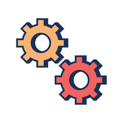 Sticker - gears cogwheels icon